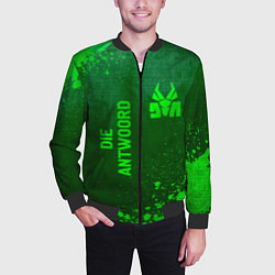 Бомбер мужской Die Antwoord - green gradient вертикально, цвет: 3D-черный — фото 2