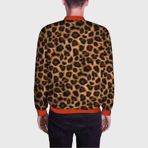Мужской бомбер Шерстка леопарда / 3D-Красный – фото 4