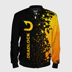 Бомбер мужской Deadlock - gold gradient по-вертикали, цвет: 3D-черный