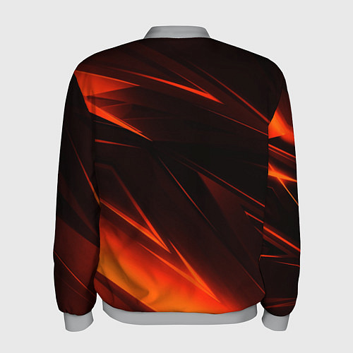 Мужской бомбер Geometry orange stripes / 3D-Меланж – фото 2
