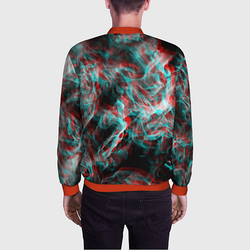 Мужской бомбер Дым из вейпа глитч / 3D-Красный – фото 4