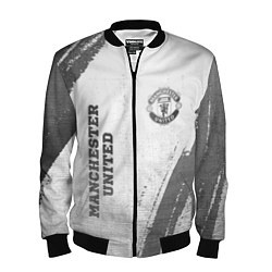 Мужской бомбер Manchester United - white gradient вертикально