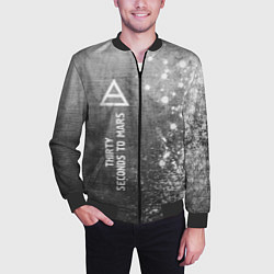 Бомбер мужской Thirty Seconds to Mars - grey gradient по-вертикал, цвет: 3D-черный — фото 2