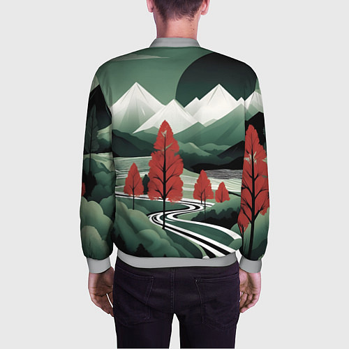 Мужской бомбер Дорога на природу / 3D-Меланж – фото 4