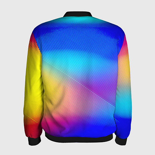 Мужской бомбер Линии геометрии градиент / 3D-Черный – фото 2