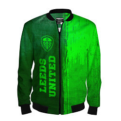 Мужской бомбер Leeds United - green gradient по-вертикали