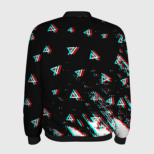 Мужской бомбер Linkin park glitch patern / 3D-Черный – фото 2