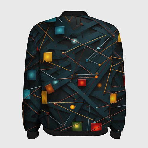 Мужской бомбер Геометрическая абстракция / 3D-Черный – фото 2