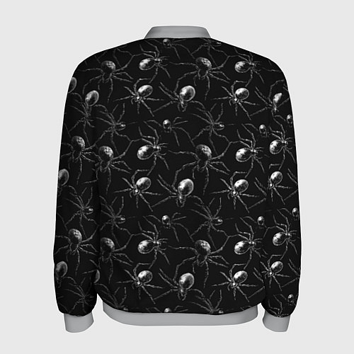 Мужской бомбер Паттерн с пауками / 3D-Меланж – фото 2