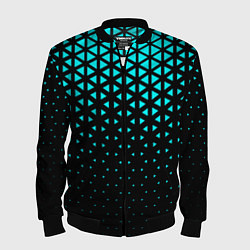 Бомбер мужской Геометрический градиент - чёрно-синий, цвет: 3D-черный