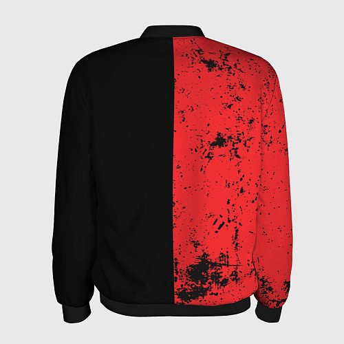 Мужской бомбер Злобный смайлик с языком / 3D-Черный – фото 2