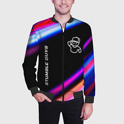 Бомбер мужской Stumble Guys speed game lights, цвет: 3D-черный — фото 2