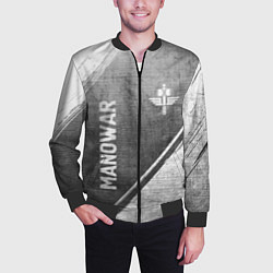 Бомбер мужской Manowar - grey gradient вертикально, цвет: 3D-черный — фото 2