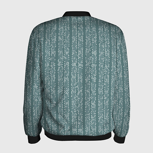 Мужской бомбер Холодный синий полосы в мелкую крапинку / 3D-Черный – фото 2