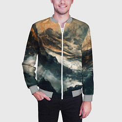Бомбер мужской Иллюстрация хаоса в грубом стиле, цвет: 3D-меланж — фото 2