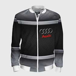 Бомбер мужской Audi metal texture, цвет: 3D-белый