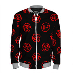 Мужской бомбер Twenty one pilots rose pattern