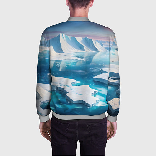Мужской бомбер Арктика льдины / 3D-Меланж – фото 4