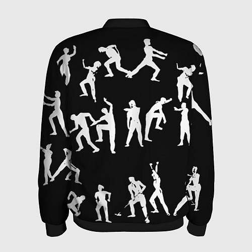 Мужской бомбер Silhouettes of moving people / 3D-Черный – фото 2