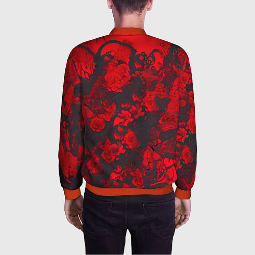 Мужской бомбер Девушка в стиле киберпанк / 3D-Красный – фото 4