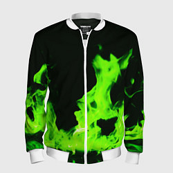 Мужской бомбер Кислотный зелёный огонь