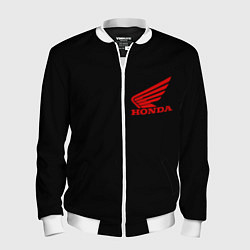 Бомбер мужской Honda red logo auto steel, цвет: 3D-белый