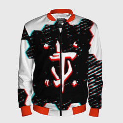 Бомбер мужской Doom hexagon glitch color, цвет: 3D-красный