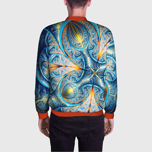 Мужской бомбер Оптический узор фрактальный / 3D-Красный – фото 4