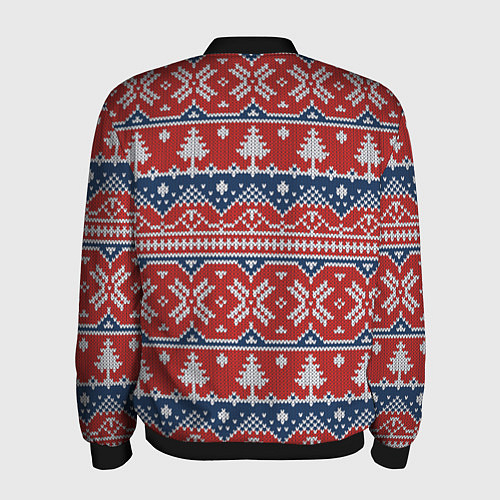 Мужской бомбер New year pattern / 3D-Черный – фото 2