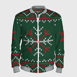 Бомбер мужской Knitted Snowflake Pattern, цвет: 3D-меланж