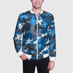 Бомбер мужской Синий армейский камуфляж, цвет: 3D-белый — фото 2