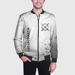 Бомбер мужской CreepyPasta - white gradient вертикально, цвет: 3D-черный — фото 2
