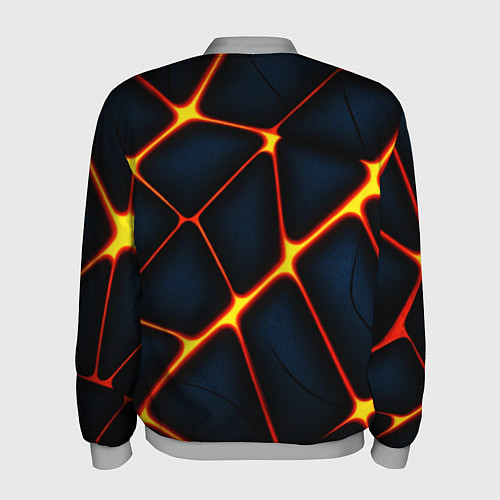 Мужской бомбер Каменный разлом с лавой / 3D-Меланж – фото 2