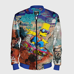Мужской бомбер Bart Simpson on a skateboard - graffiti