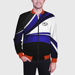 Бомбер мужской Субару - белая волна, цвет: 3D-красный — фото 2