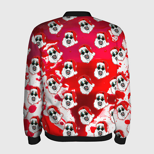 Мужской бомбер Funny Santa clown Art in blood / 3D-Черный – фото 2