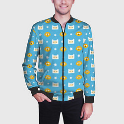 Бомбер мужской Время приключений паттерн, цвет: 3D-черный — фото 2