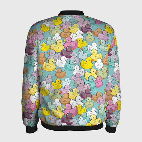 Мужской бомбер Уютные уточки / 3D-Черный – фото 2
