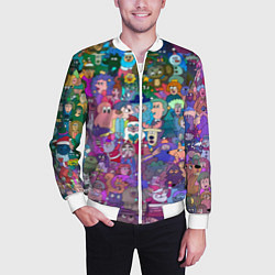 Бомбер мужской Новогодний виммельбух, цвет: 3D-белый — фото 2