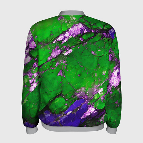 Мужской бомбер A purple mineral in a green stone / 3D-Меланж – фото 2