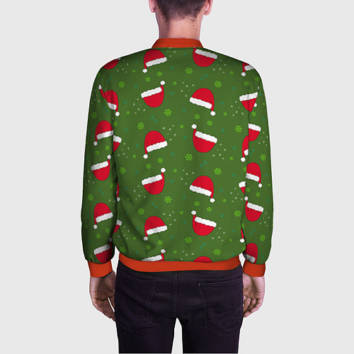 Мужской бомбер Шапка Санты / 3D-Красный – фото 4