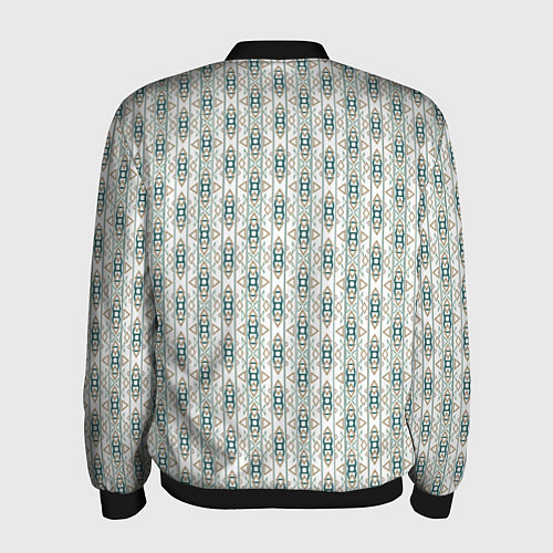 Мужской бомбер Вертикальный узор с геометрическим рисунком / 3D-Черный – фото 2