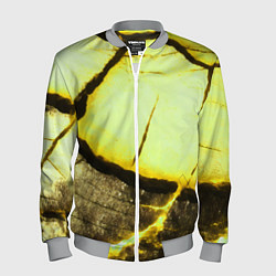 Бомбер мужской Трещины на абстрактном жёлтом фоне, цвет: 3D-меланж