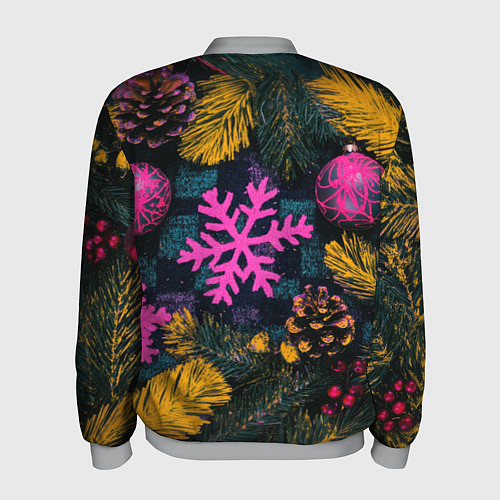 Мужской бомбер Новый год и краски / 3D-Меланж – фото 2