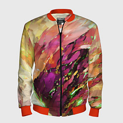 Бомбер мужской Красно-жёлтая абстракция, цвет: 3D-красный