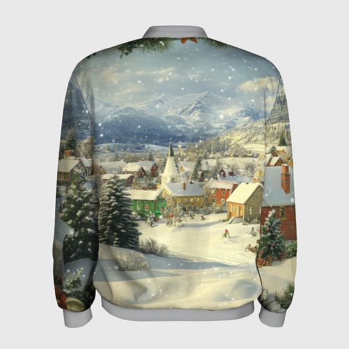 Мужской бомбер Дух рождества / 3D-Меланж – фото 2