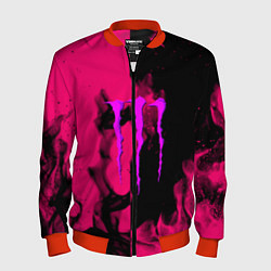 Мужской бомбер Monster energy fire pink