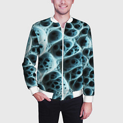 Бомбер мужской Белая пористая структура, цвет: 3D-белый — фото 2