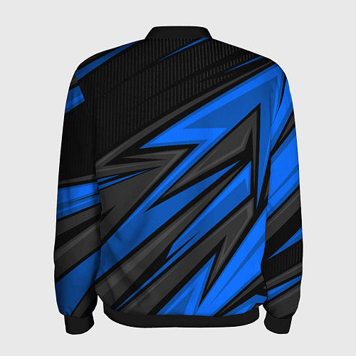 Мужской бомбер Exeed - синяя абстракция / 3D-Черный – фото 2