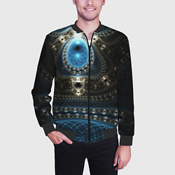 Бомбер мужской Психоделика текстура, цвет: 3D-черный — фото 2